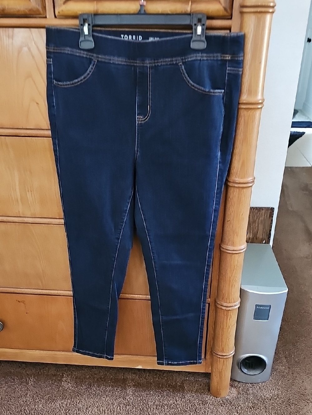torrid Dark Indigo Pull-On Jeggings with Contrast Stitching